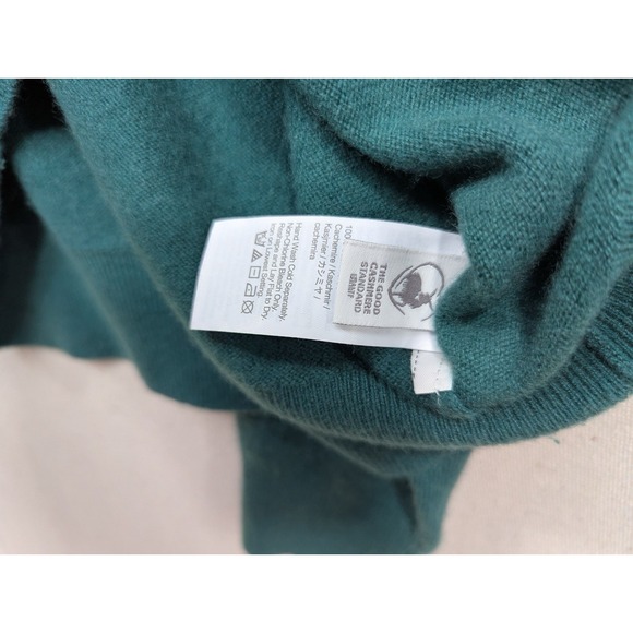 J. Crew 100% Cashmere Polo Shirt Mens Long Sleeve Green Casual Sweater Size L - Picture 12 of 15